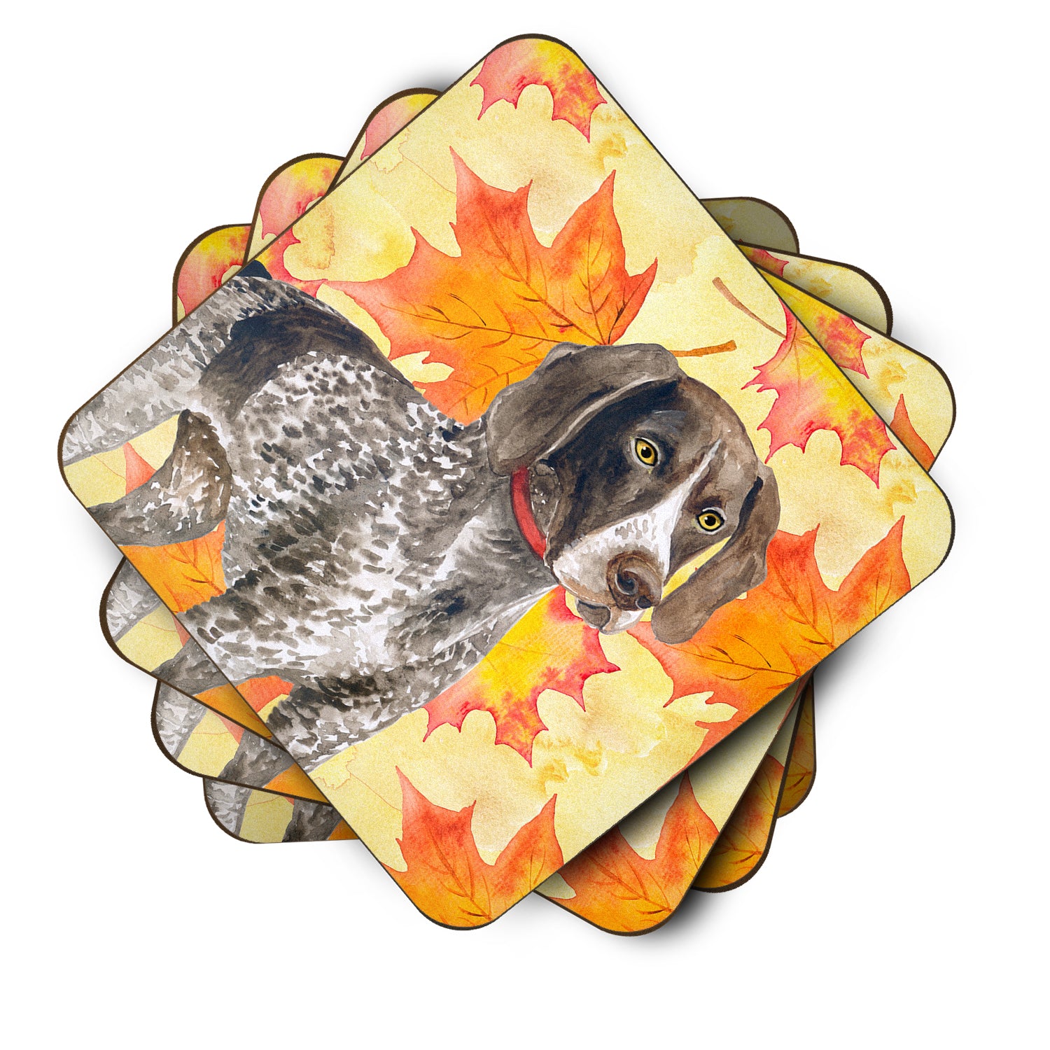 German Shorthaired Pointer Fall Foam Coaster Set of 4 BB9902FC - the-store.com