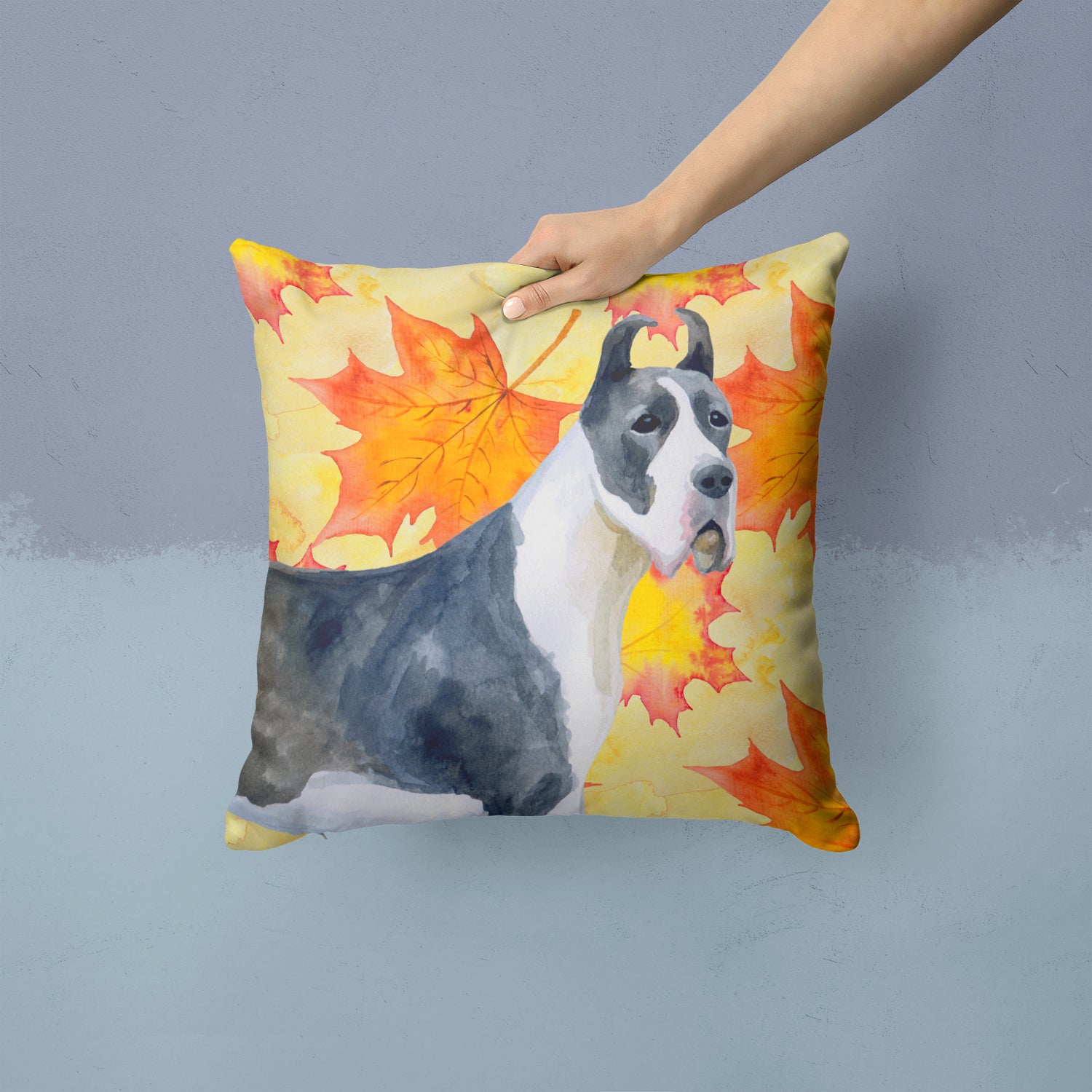 Harlequin Great Dane Fall Fabric Decorative Pillow BB9904PW1414 - the-store.com