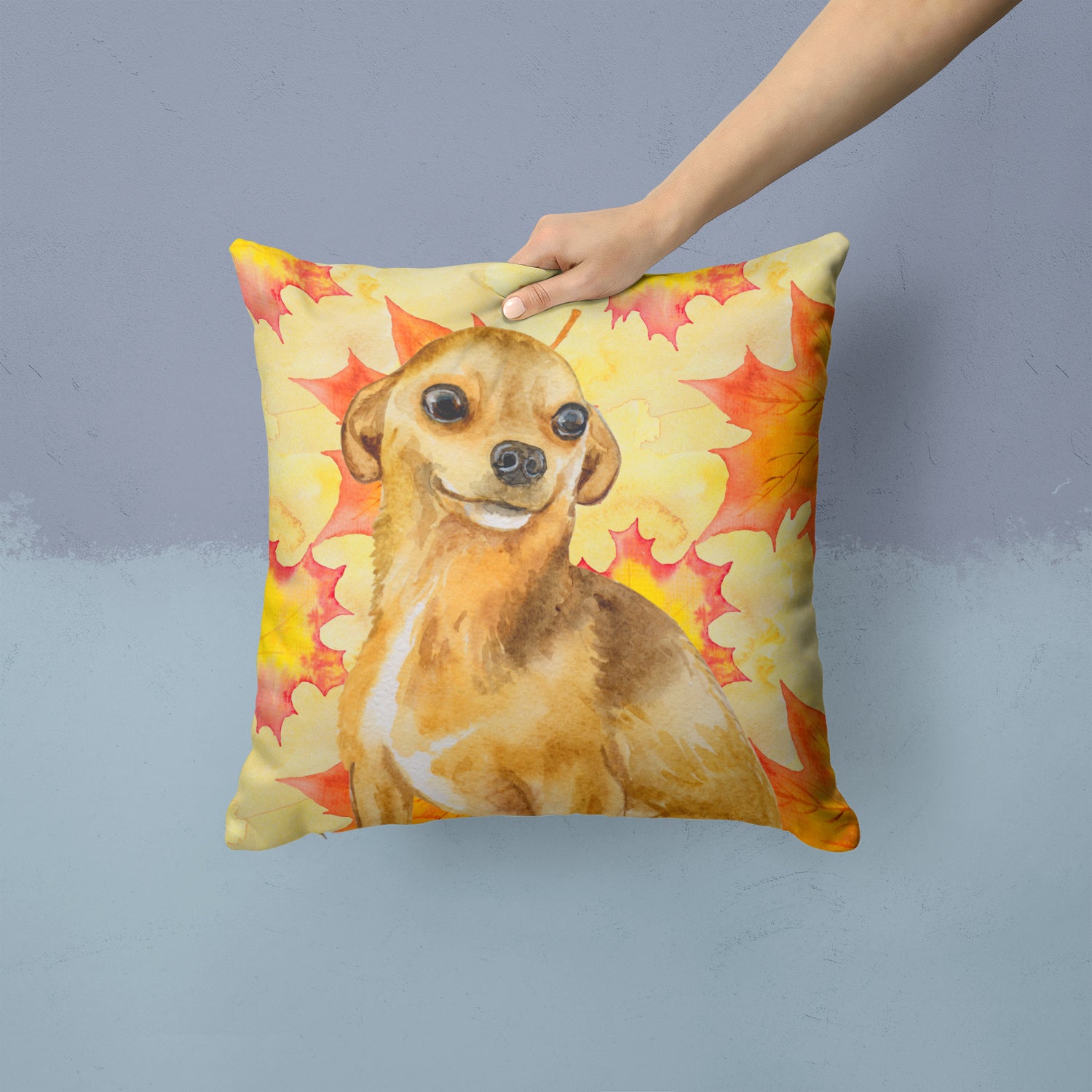 Chihuahua Fall Fabric Decorative Pillow BB9919PW1414 - the-store.com