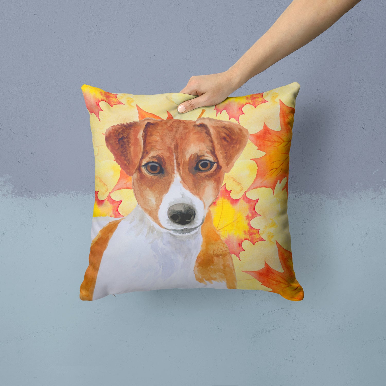 Jack Russell Terrier Fall Fabric Decorative Pillow BB9950PW1414 - the-store.com