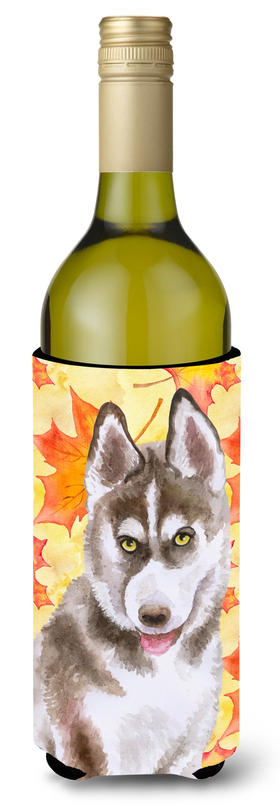 Siberian Husky Grey Fall Wine Bottle Beverge Insulator Hugger BB9957LITERK by Caroline's Treasures