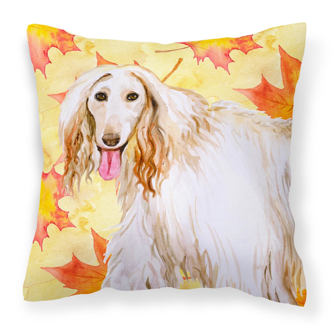 Afghan Hound Fall Fabric Decorative Pillow BB9963PW1818 by Caroline's Treasures