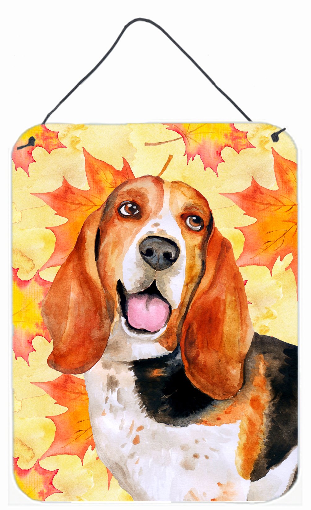 Basset Hound Fall Wall or Door Hanging Prints BB9965DS1216 by Caroline's Treasures