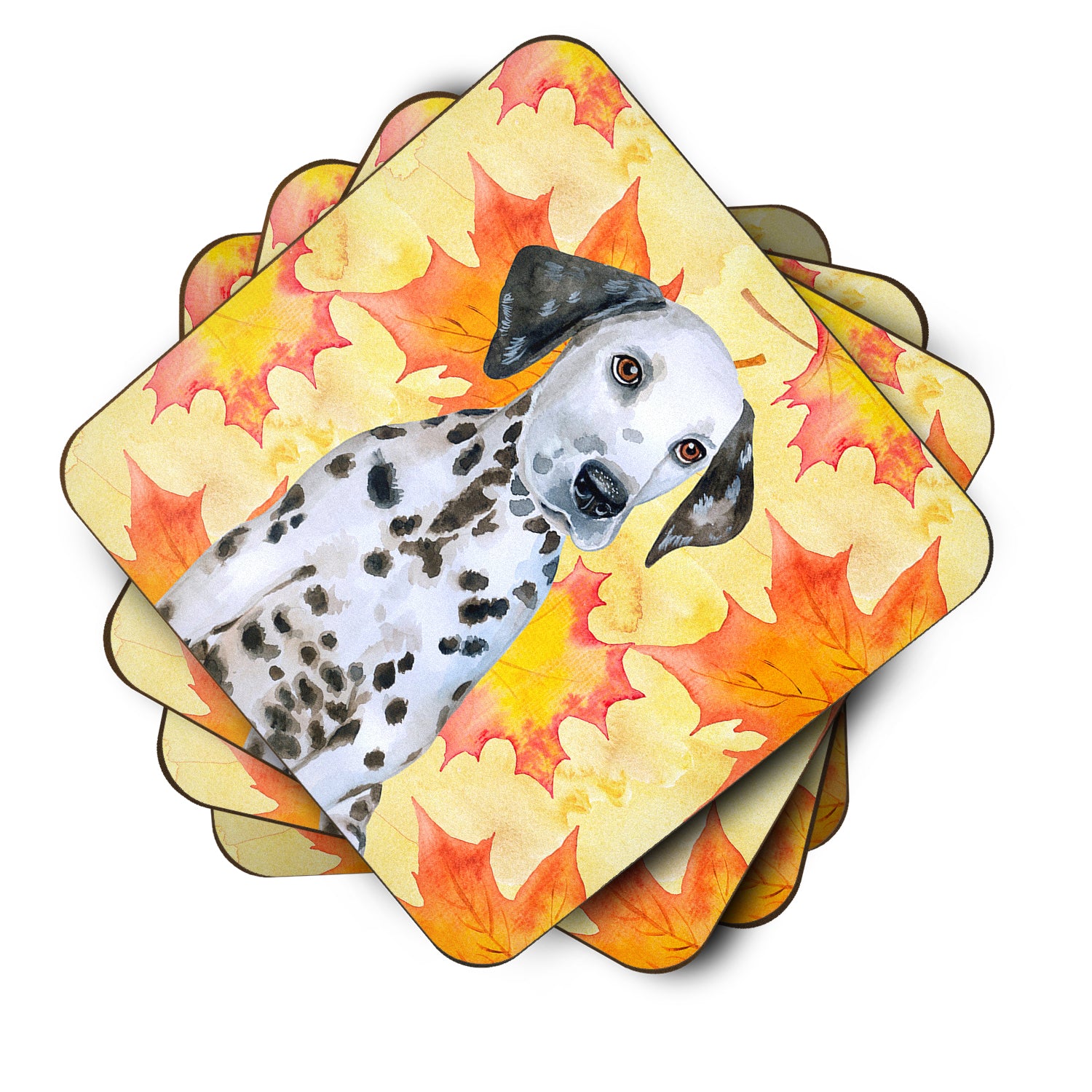 Dalmatian Puppy Fall Foam Coaster Set of 4 BB9969FC - the-store.com