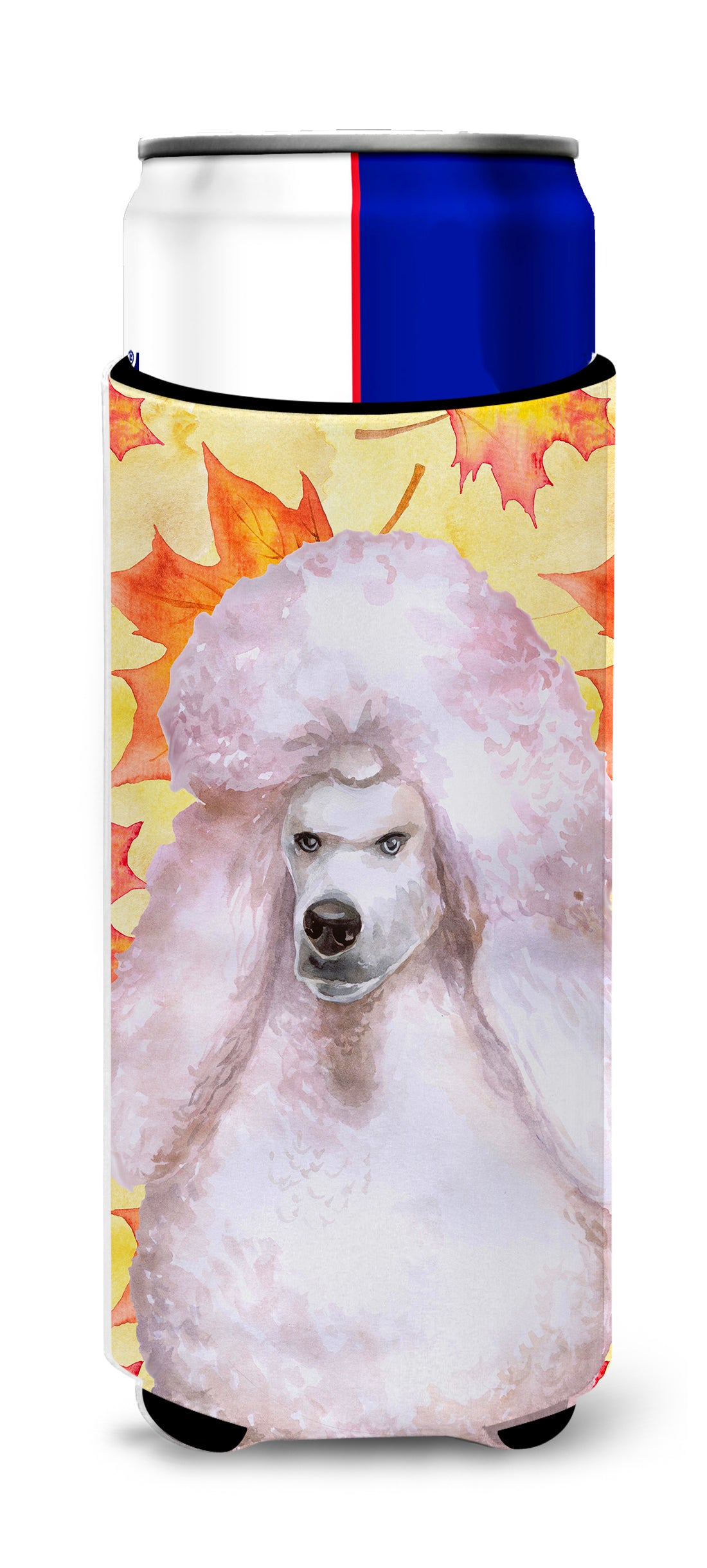 White Standard Poodle Fall  Ultra Hugger for slim cans BB9978MUK