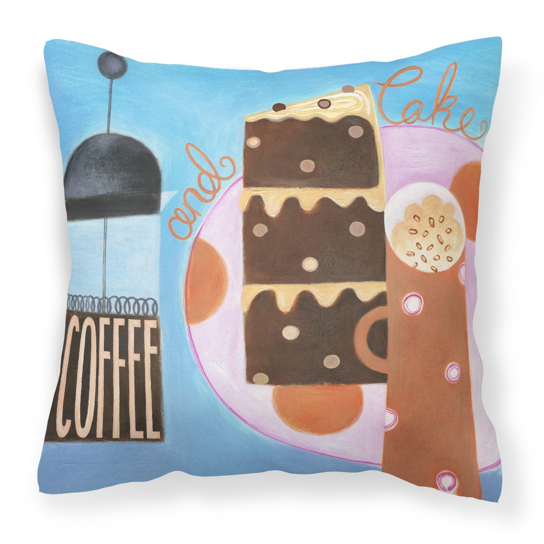 Kitchen Collection Coffee and Cake Canvas Decorative Pillow by Caroline's Treasures
