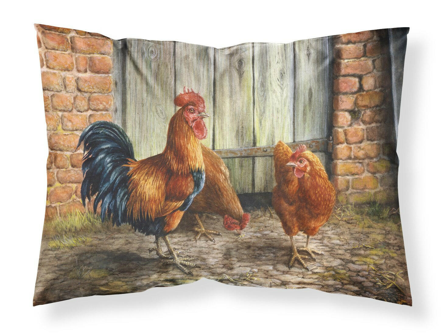 Rooster and Chickens by Daphne Baxter Fabric Standard Pillowcase BDBA0056PILLOWCASE by Caroline's Treasures