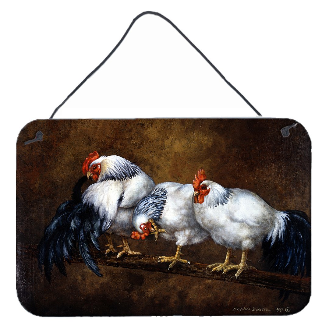 Roosting Rooster and Chickens Wall or Door Hanging Prints BDBA0081DS812 by Caroline's Treasures