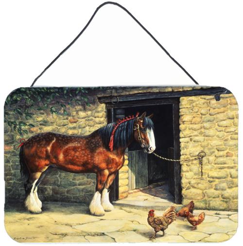Horse and Chickens by Daphne Baxter Wall or Door Hanging Prints BDBA0087DS812 by Caroline's Treasures