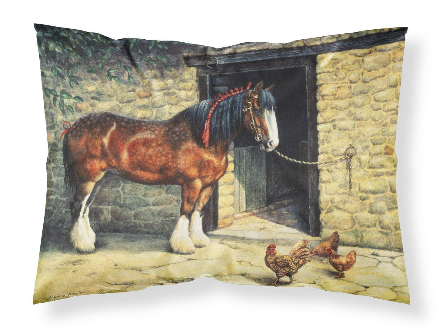 Horse and Chickens by Daphne Baxter Fabric Standard Pillowcase BDBA0087PILLOWCASE by Caroline's Treasures