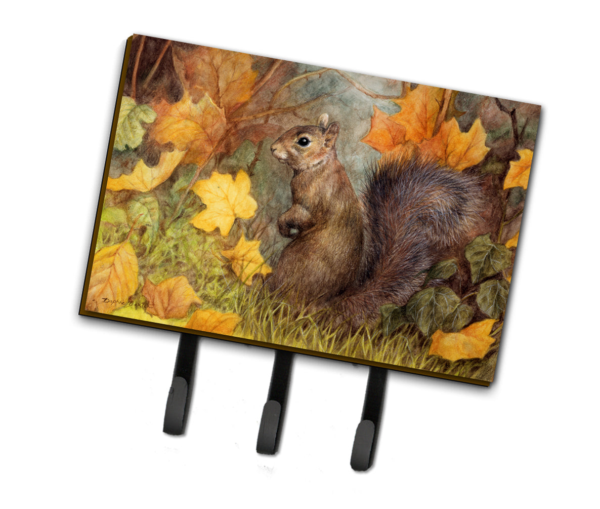 Grey Squirrel in Fall Leaves Leash or Key Holder BDBA0097TH68