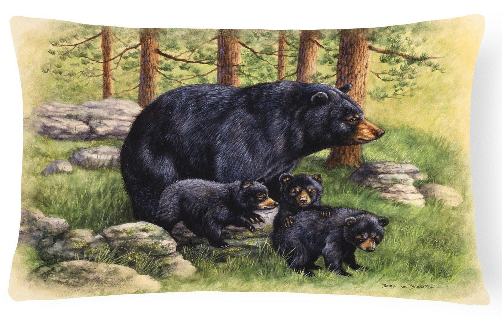 Black Bears by Daphne Baxter Fabric Decorative Pillow BDBA0114PW1216 by Caroline's Treasures