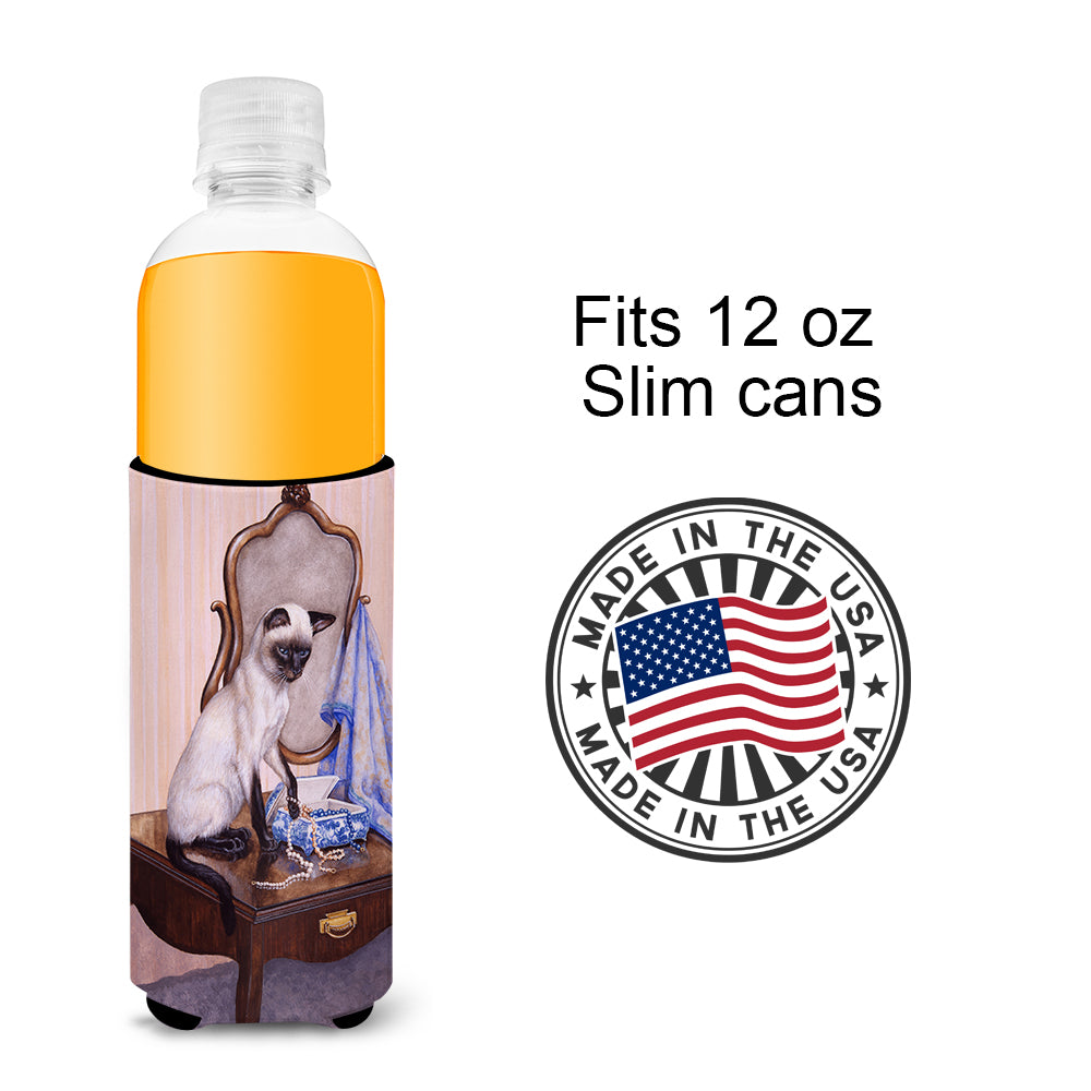 On The Dresser Siamese cat Ultra Beverage Insulators for slim cans BDBA0242MUK  the-store.com.