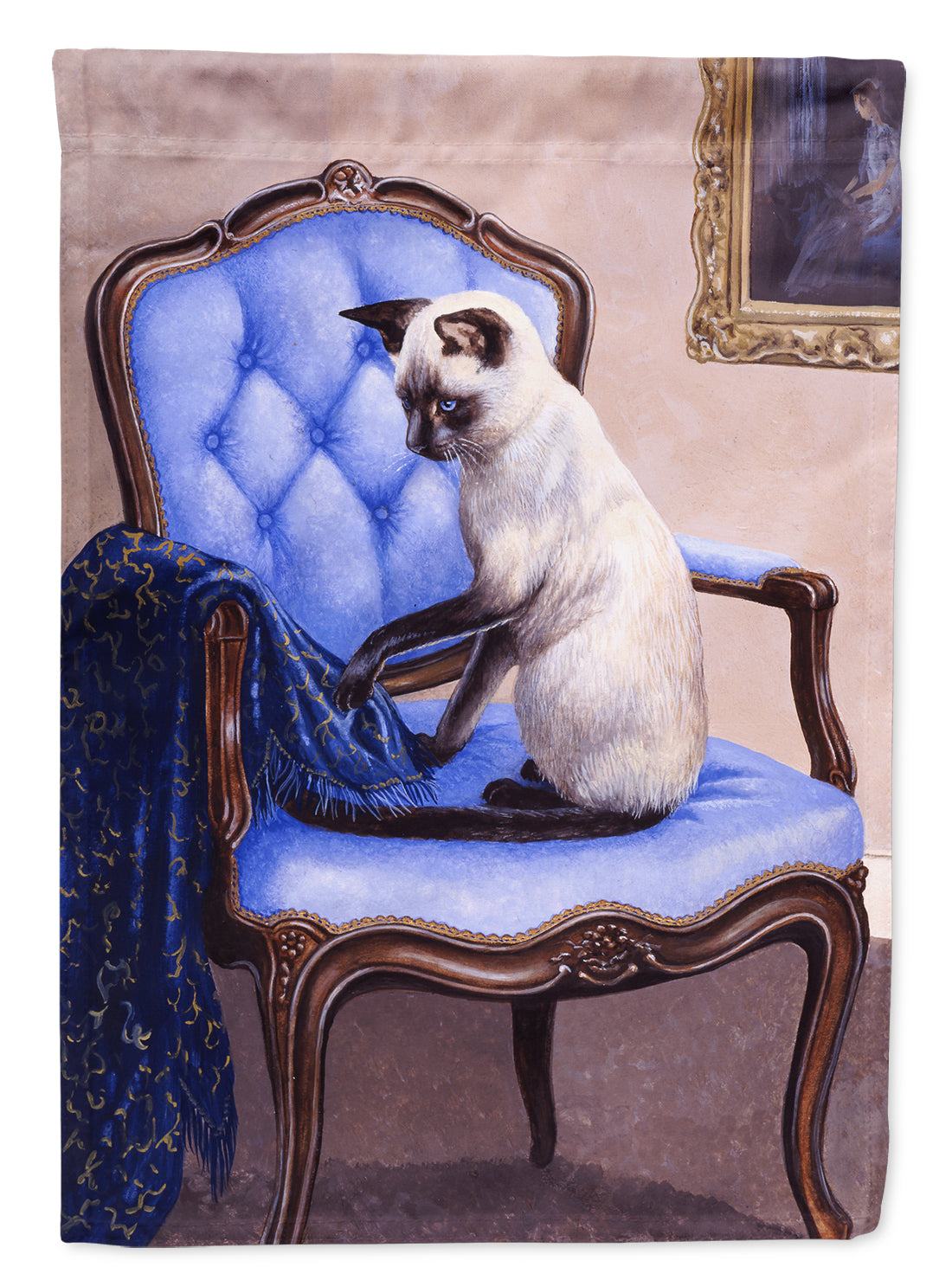 On The Chair Siamese cat Flag Canvas House Size BDBA0273CHF