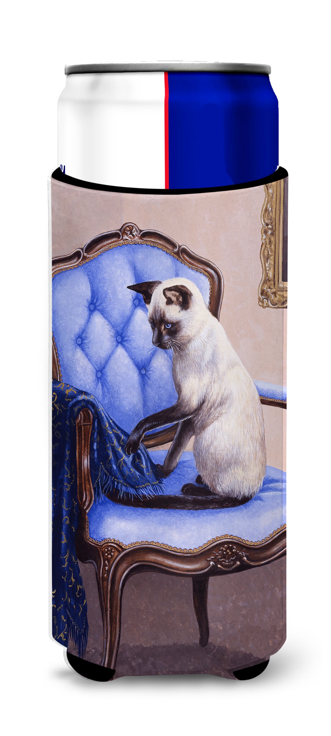 On The Chair Siamese cat Ultra Beverage Insulators for slim cans BDBA0273MUK  the-store.com.