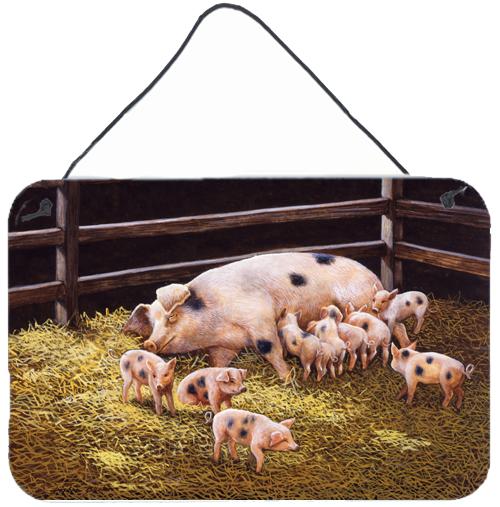 Pigs Piglets at Dinner Time Wall or Door Hanging Prints by Caroline's Treasures