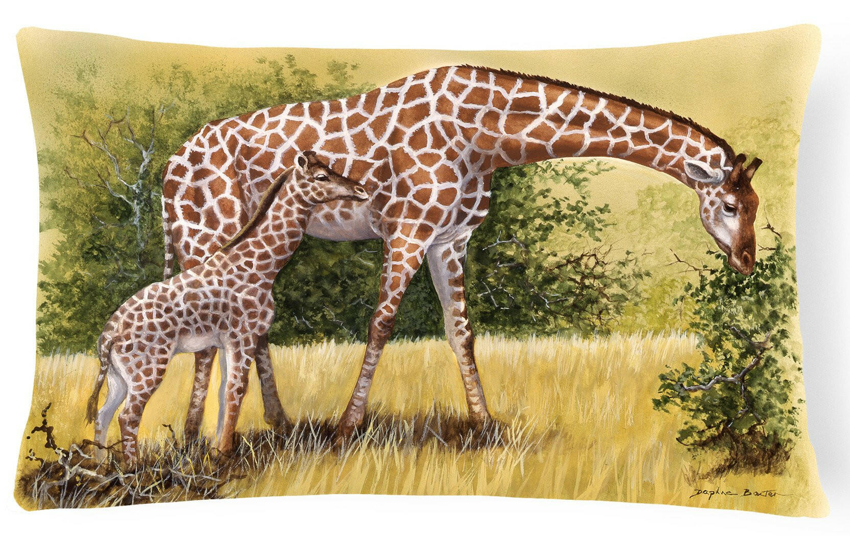 Giraffes by Daphne Baxter Fabric Decorative Pillow BDBA0309PW1216 by Caroline's Treasures