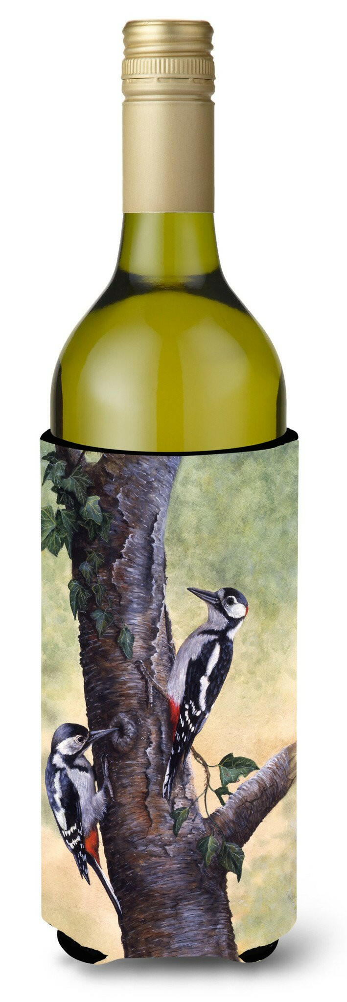 Woodpeckers by Daphne Baxter Wine Bottle Beverage Insulator Hugger BDBA0335LITERK by Caroline&#39;s Treasures