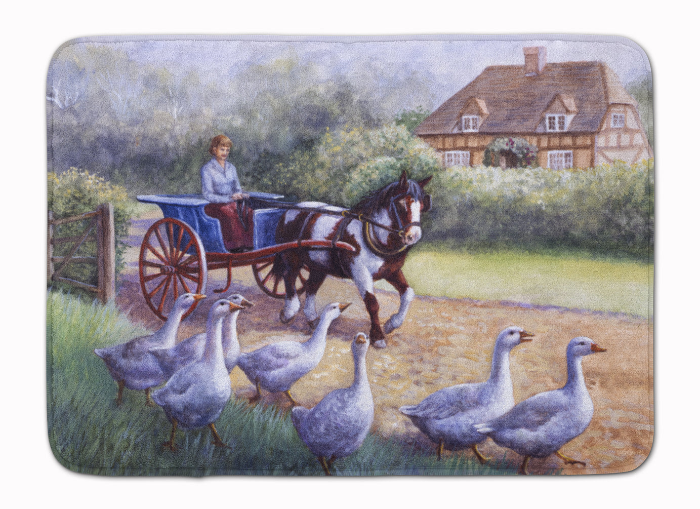 Geese Crossing before the Horse Machine Washable Memory Foam Mat BDBA0351RUG - the-store.com