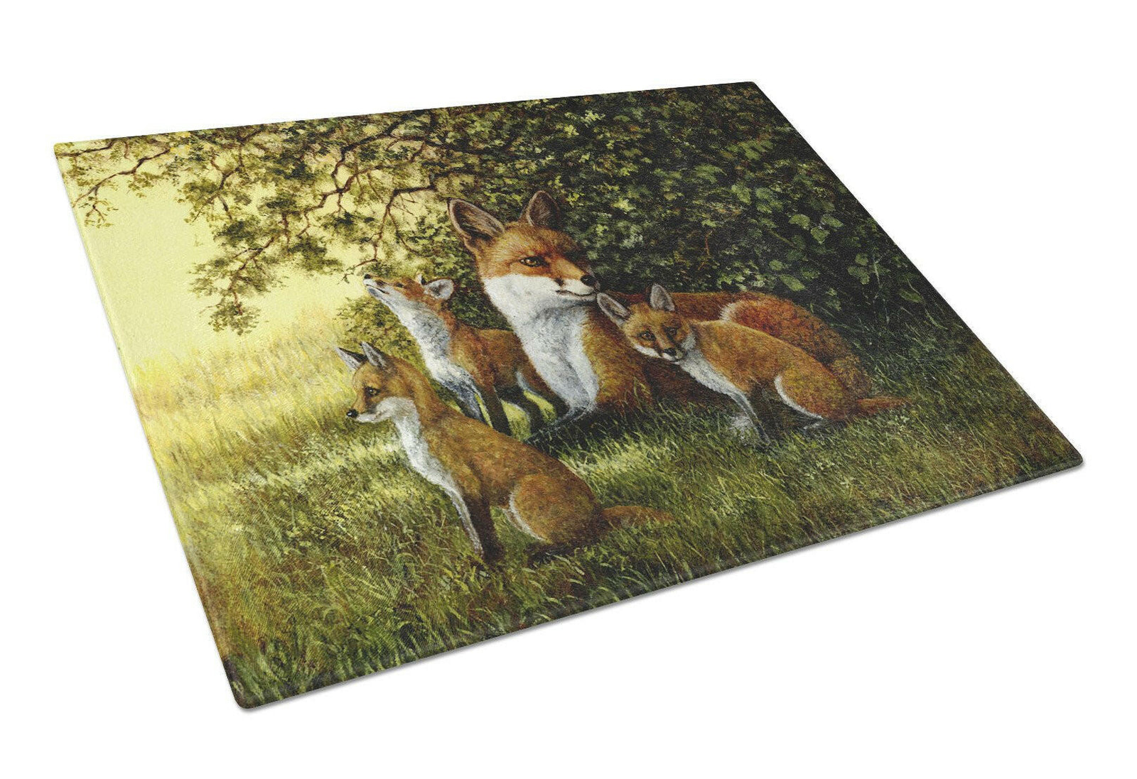 Foxes Resitng under the Tree Glass Cutting Board Large BDBA0382LCB by Caroline's Treasures