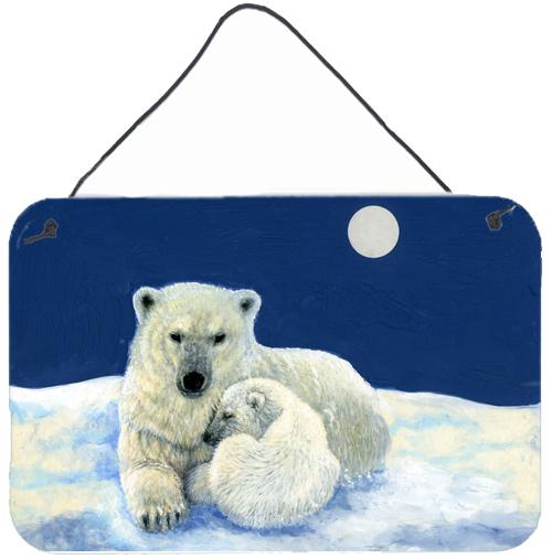 Polar Bears Moonlight Snuggle Wall or Door Hanging Prints by Caroline's Treasures