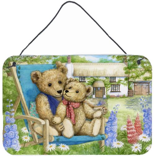 Springtime Teddy Bears in Flowers Wall or Door Hanging Prints by Caroline's Treasures