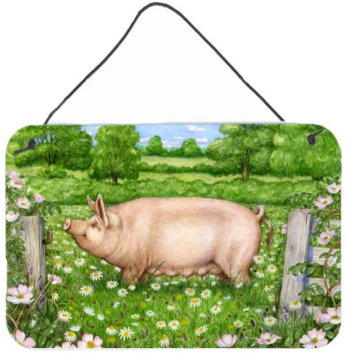 Pig In Dasies by Debbie Cook Wall or Door Hanging Prints by Caroline's Treasures