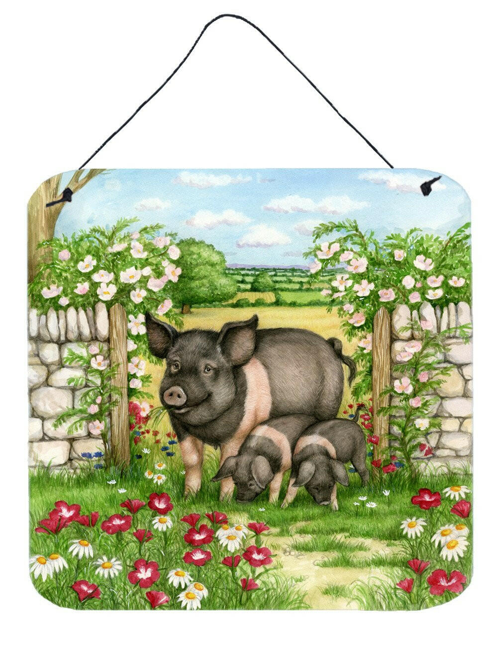 Pigs Rosie and Piglets Wall or Door Hanging Prints CDCO0375DS66 by Caroline's Treasures