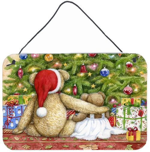 Christmas Teddy Bears with Tree Wall or Door Hanging Prints CDCO0415DS812 by Caroline&#39;s Treasures