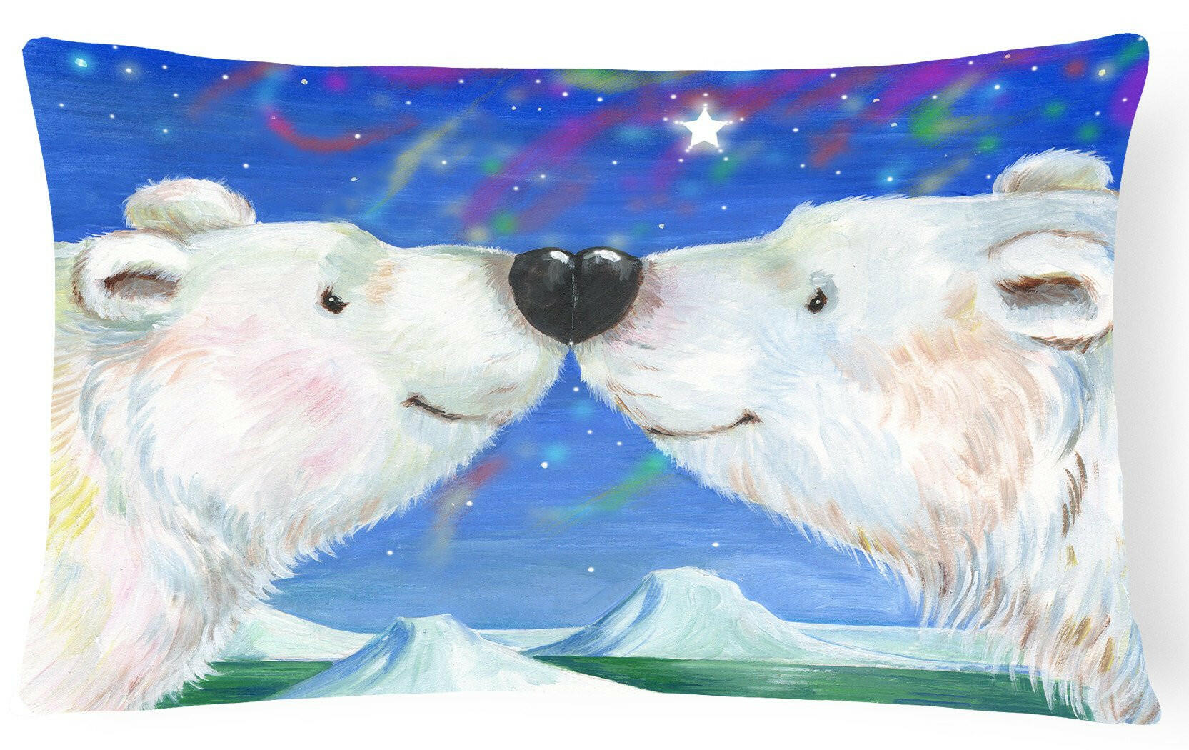 Polar Bears Polar Kiss by Debbie Cook Fabric Decorative Pillow CDCO0487PW1216 by Caroline's Treasures