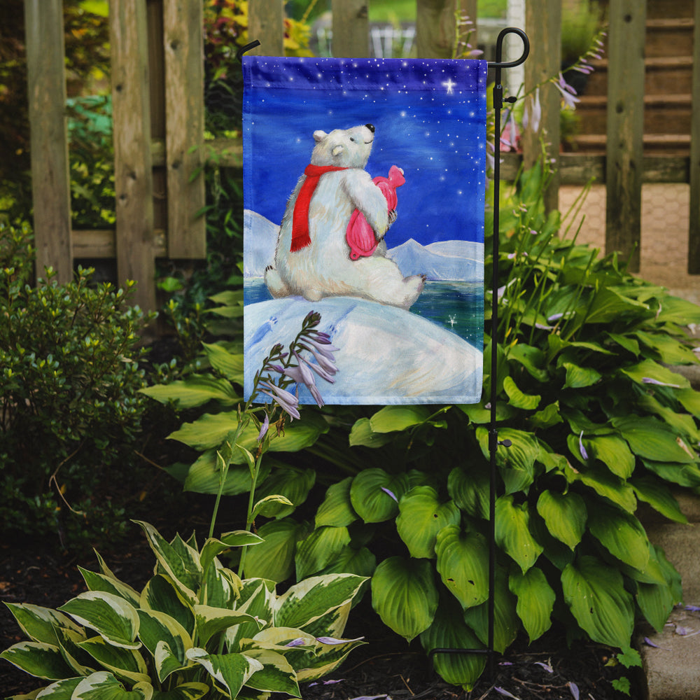 Polar Bear with Hot Water Bottle Flag Garden Size CDCO0488GF.