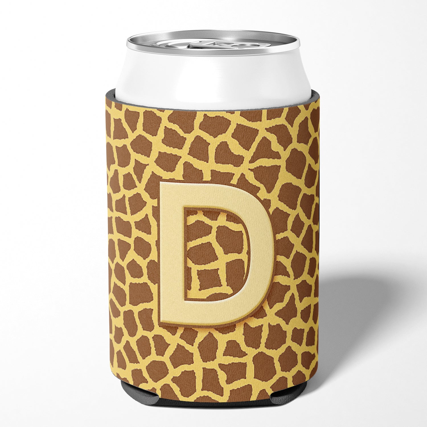 Letter D Initial Monogram - Giraffe Can or Bottle Beverage Insulator Hugger.