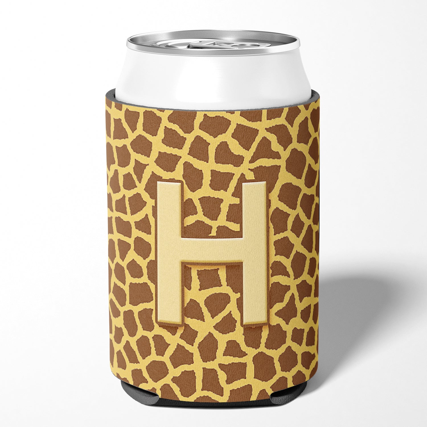 Letter H Initial Monogram - Giraffe Can or Bottle Beverage Insulator Hugger.