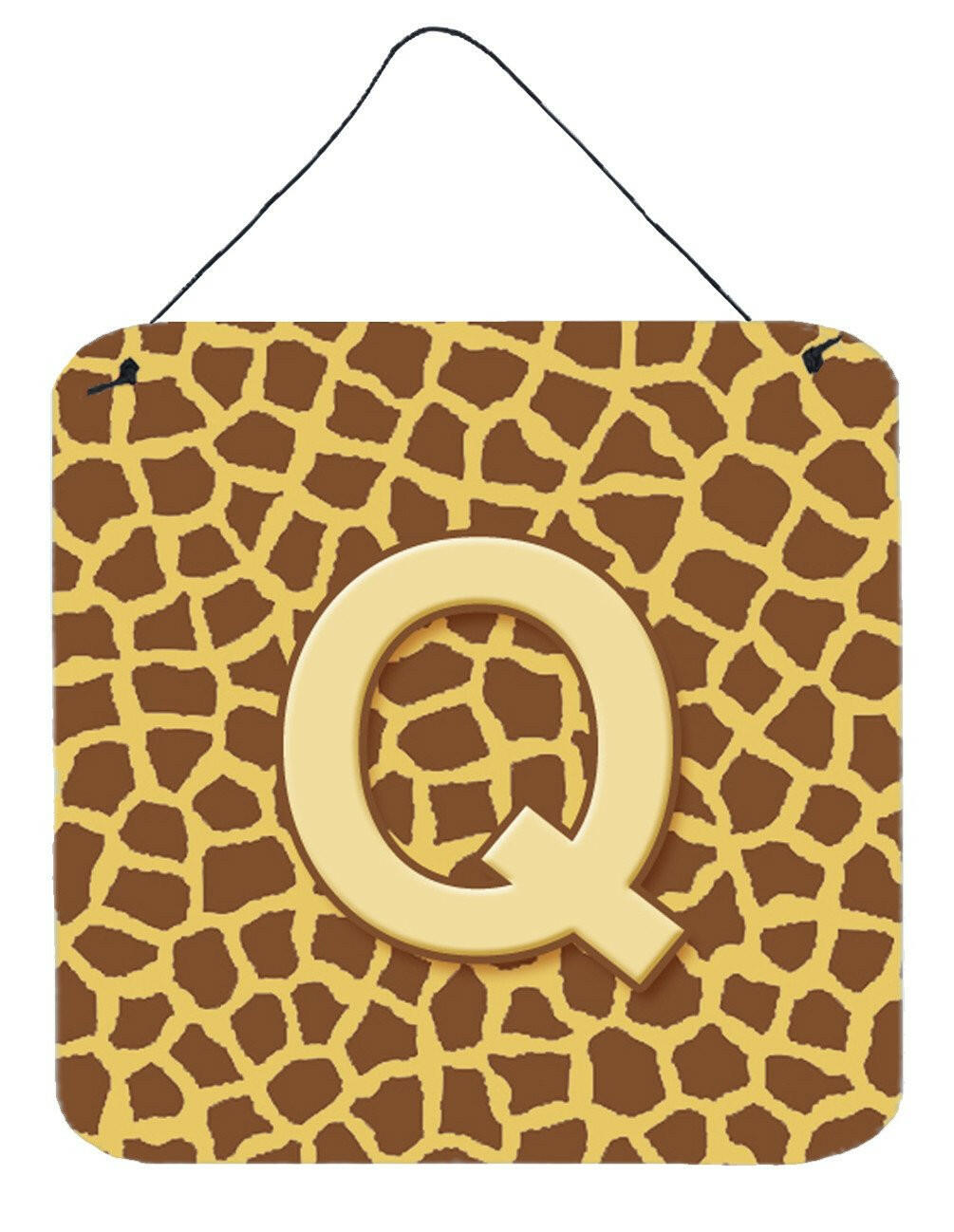 Letter Q Initial Monogram - Giraffe Aluminium Metal Wall or Door Hanging Prints by Caroline's Treasures