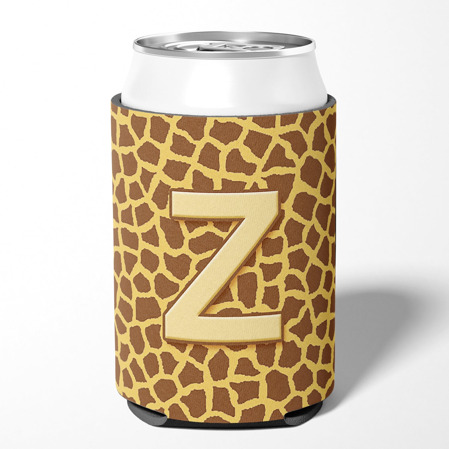 Letter Z Initial Monogram - Giraffe Can or Bottle Beverage Insulator Hugger.