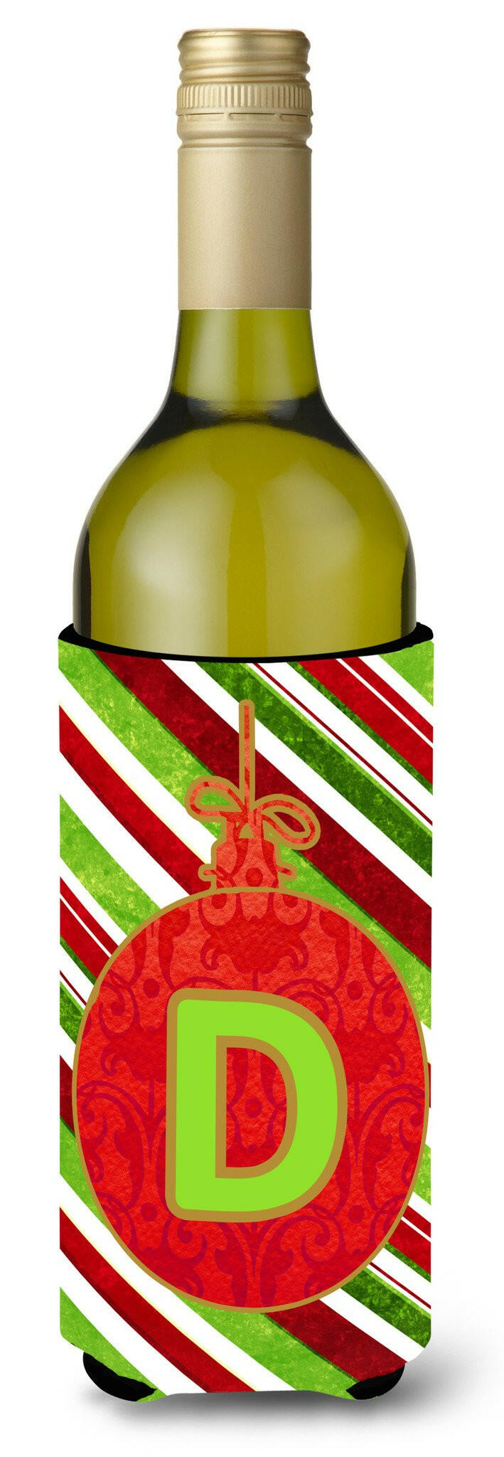 Christmas Oranment Holiday Initial  Letter D Wine Bottle Beverage Insulator Beverage Insulator Hugger by Caroline's Treasures