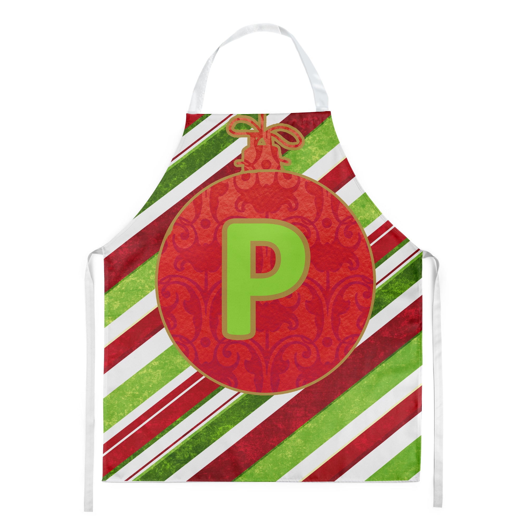 Christmas Oranment Holiday Initial Letter P Apron CJ1039-PAPRON - the-store.com