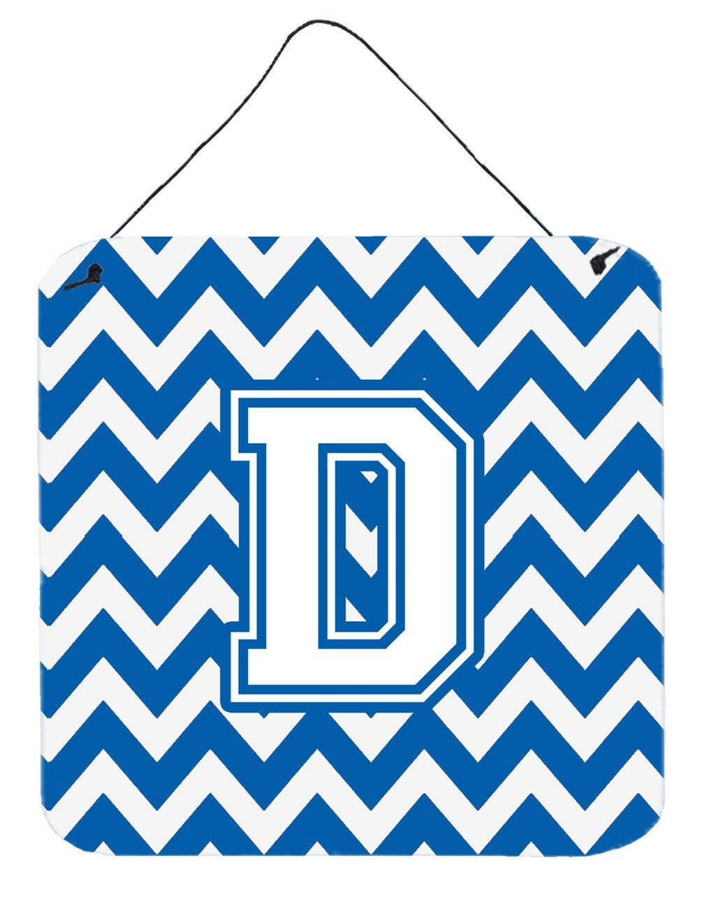 Letter D Chevron Blue and White Wall or Door Hanging Prints CJ1045-DDS66 by Caroline's Treasures
