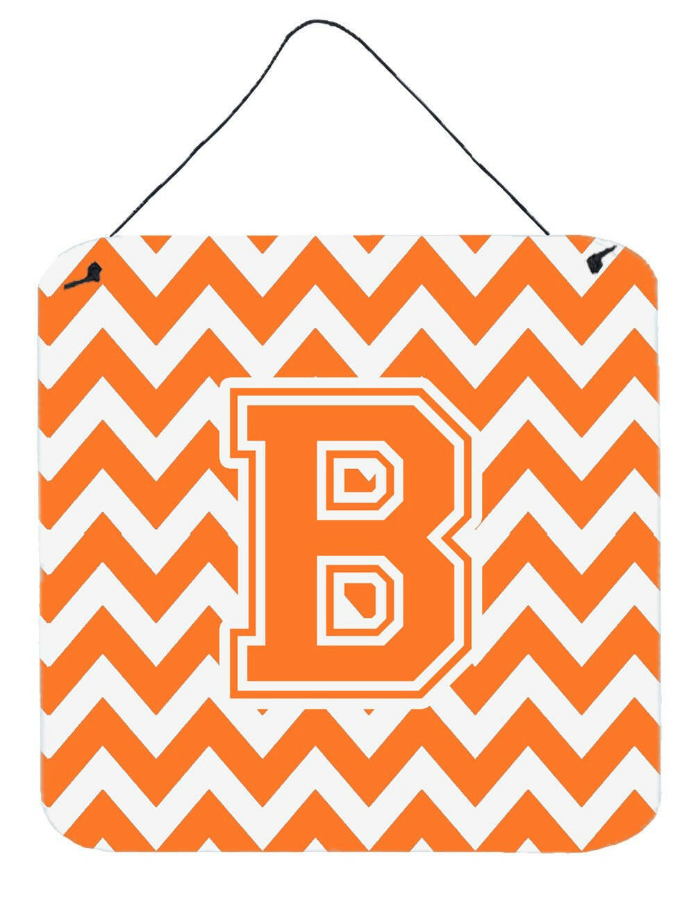 Letter B Chevron Orange and White Wall or Door Hanging Prints CJ1046-BDS66 by Caroline's Treasures
