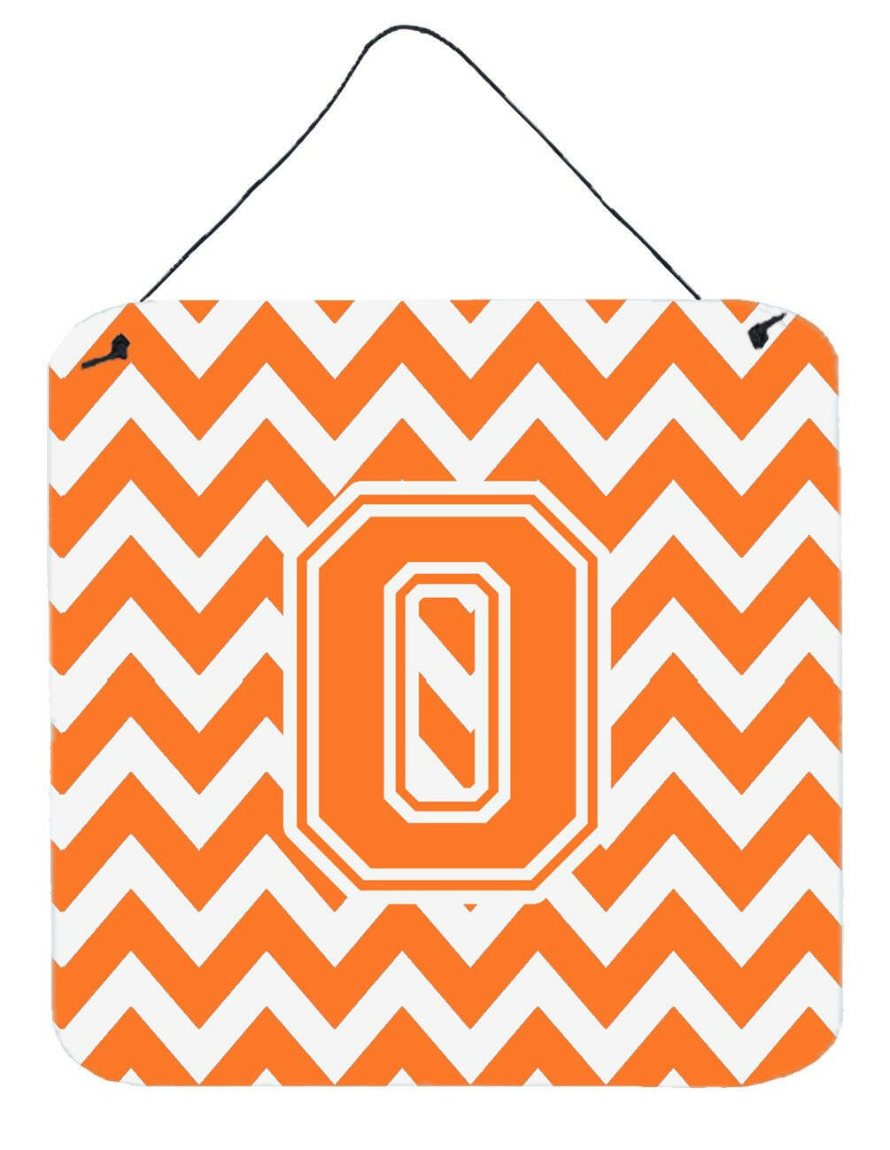 Letter O Chevron Orange and White Wall or Door Hanging Prints CJ1046-ODS66 by Caroline's Treasures