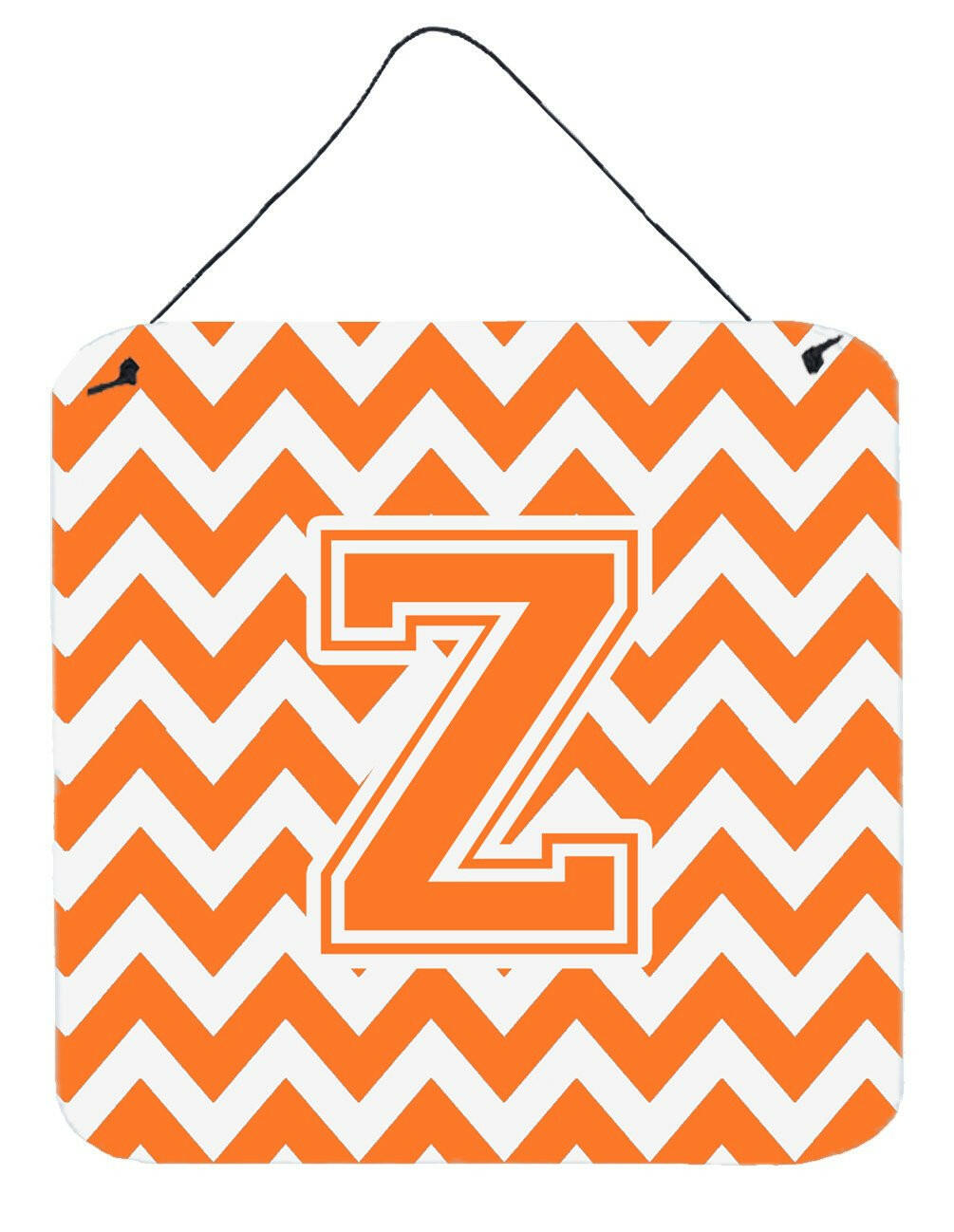 Letter Z Chevron Orange and White Wall or Door Hanging Prints CJ1046-ZDS66 by Caroline's Treasures