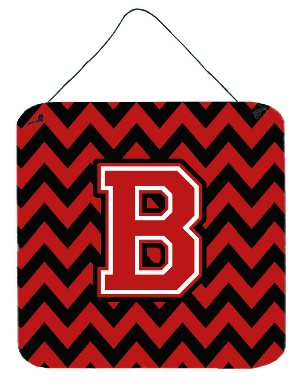 Letter B Chevron Black and Red   Wall or Door Hanging Prints CJ1047-BDS66 by Caroline's Treasures