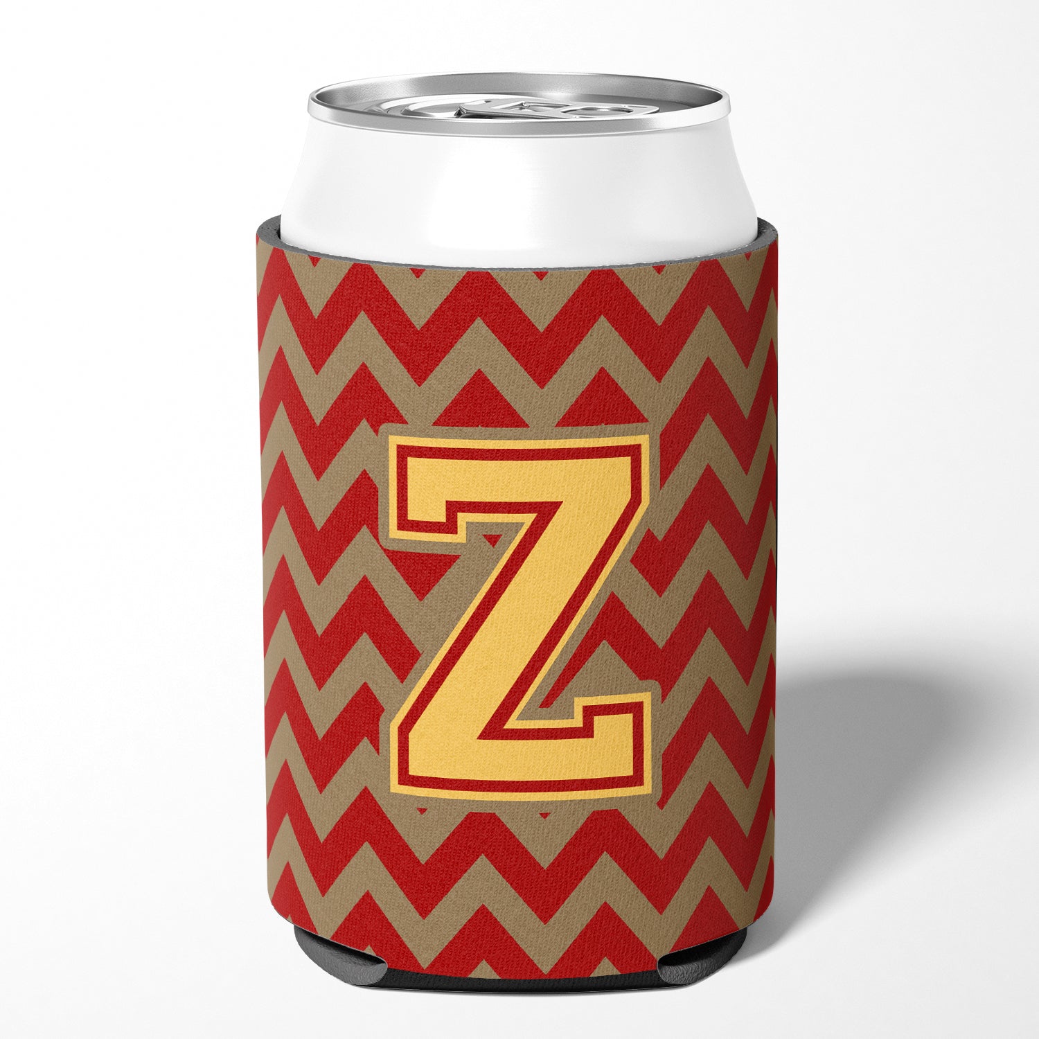 Letter Z Chevron Garnet and Gold  Can or Bottle Hugger CJ1048-ZCC.