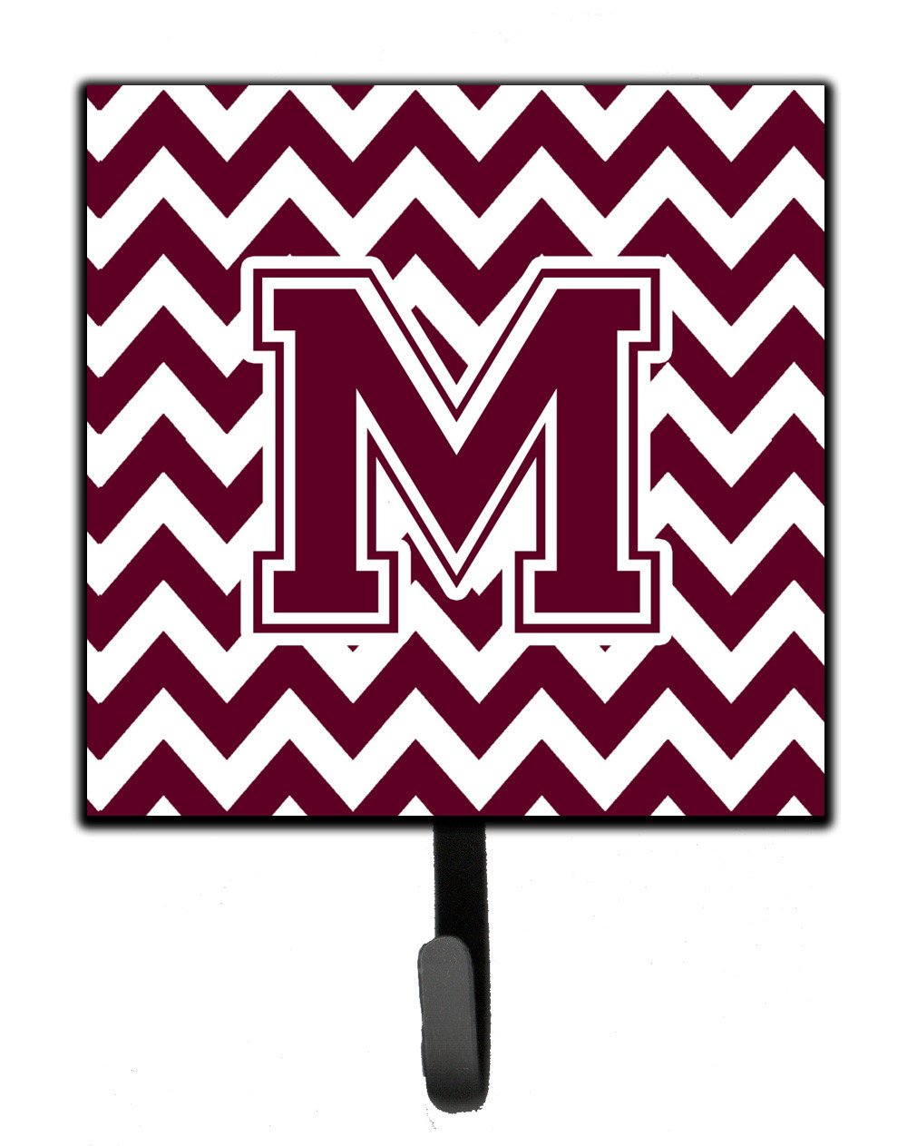 Letter M Chevron Maroon and White  Leash or Key Holder CJ1051-MSH4 by Caroline's Treasures