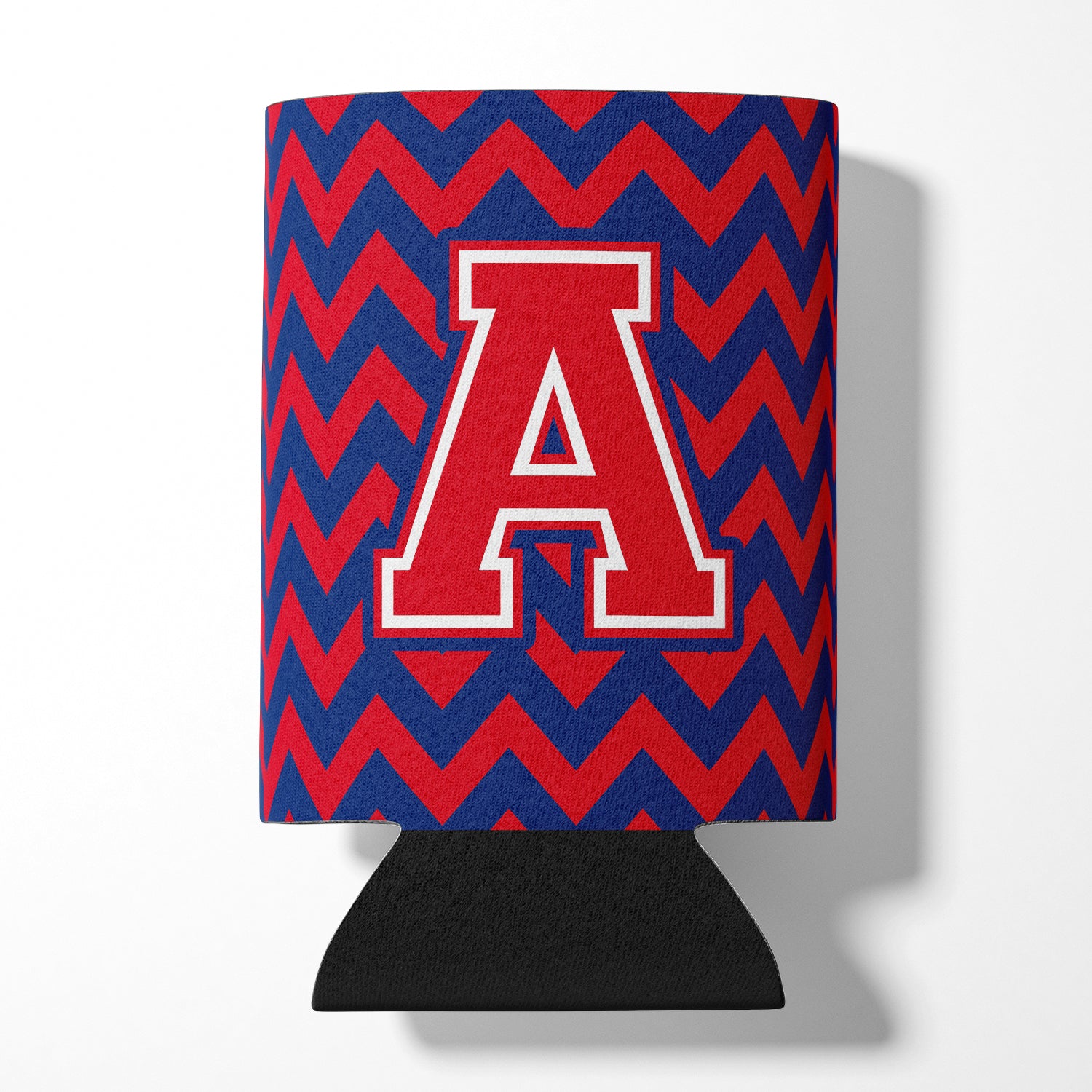Letter A Chevron Yale Blue and Crimson Can or Bottle Hugger CJ1054-ACC.