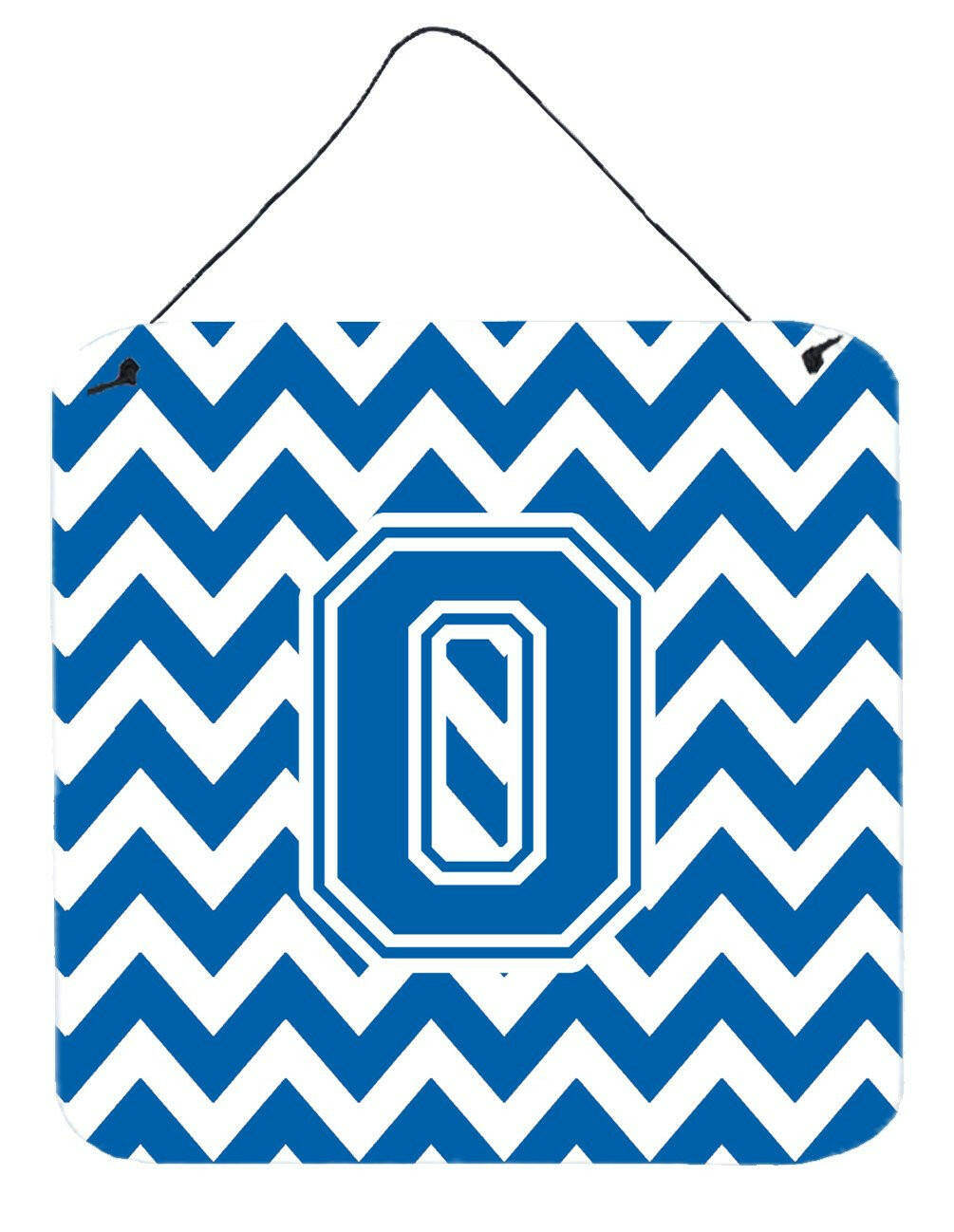 Letter O Chevron Blue and White Wall or Door Hanging Prints CJ1056-ODS66 by Caroline's Treasures