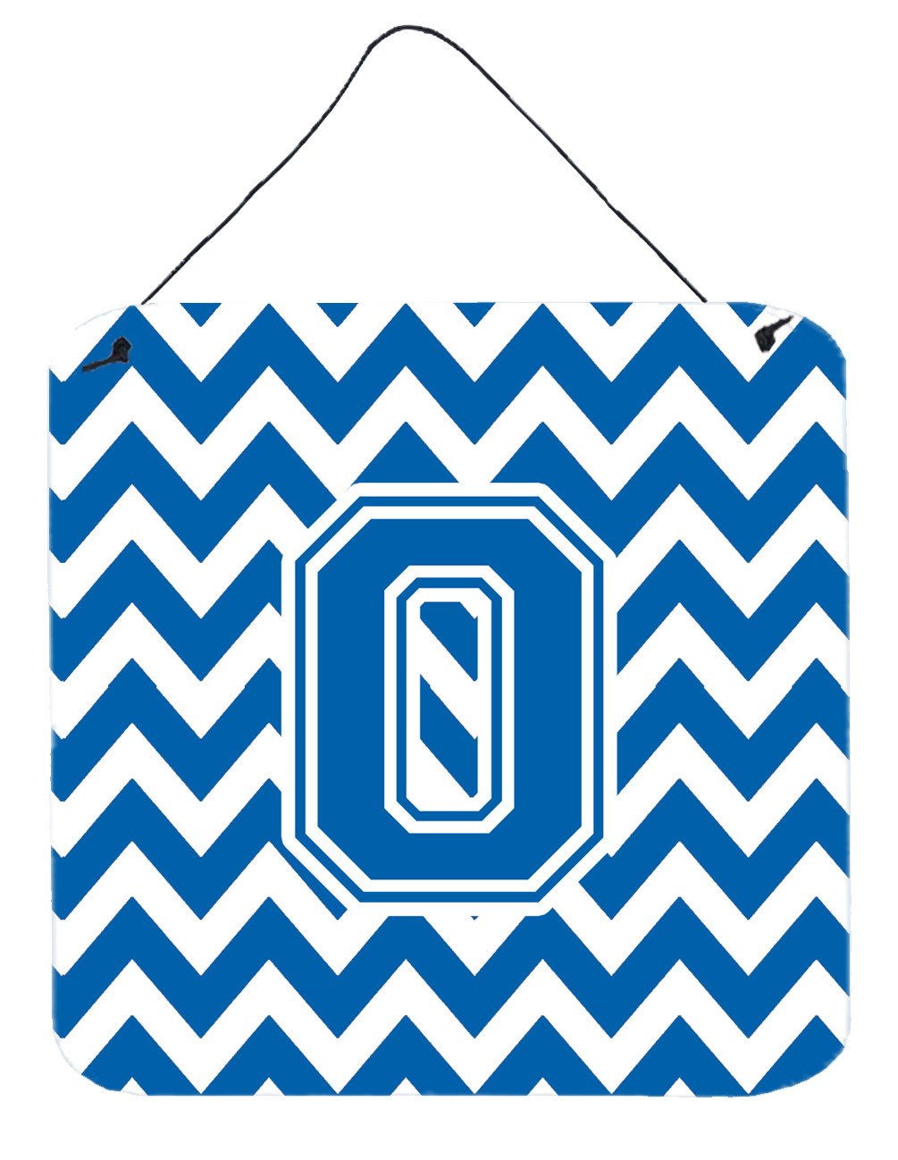 Letter O Chevron Blue and White Wall or Door Hanging Prints CJ1056-ODS66 by Caroline's Treasures