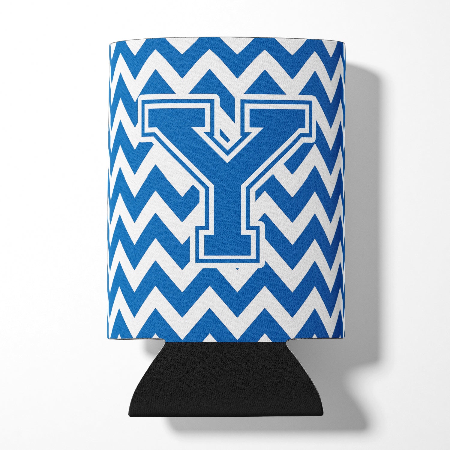 Letter Y Chevron Blue and White Can or Bottle Hugger CJ1056-YCC.