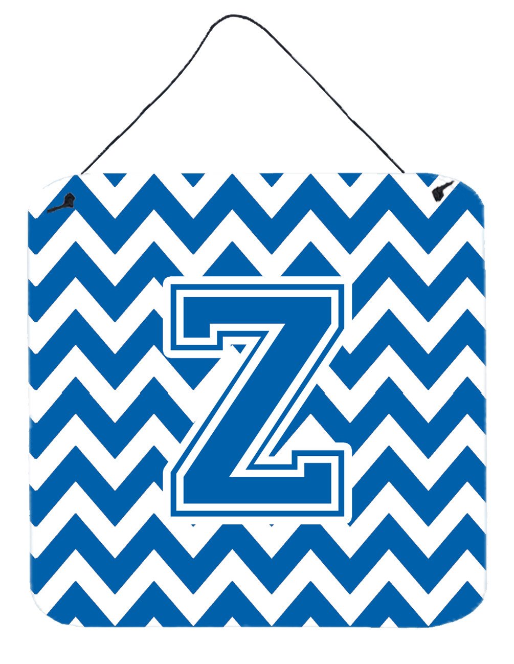 Letter Z Chevron Blue and White Wall or Door Hanging Prints CJ1056-ZDS66 by Caroline's Treasures