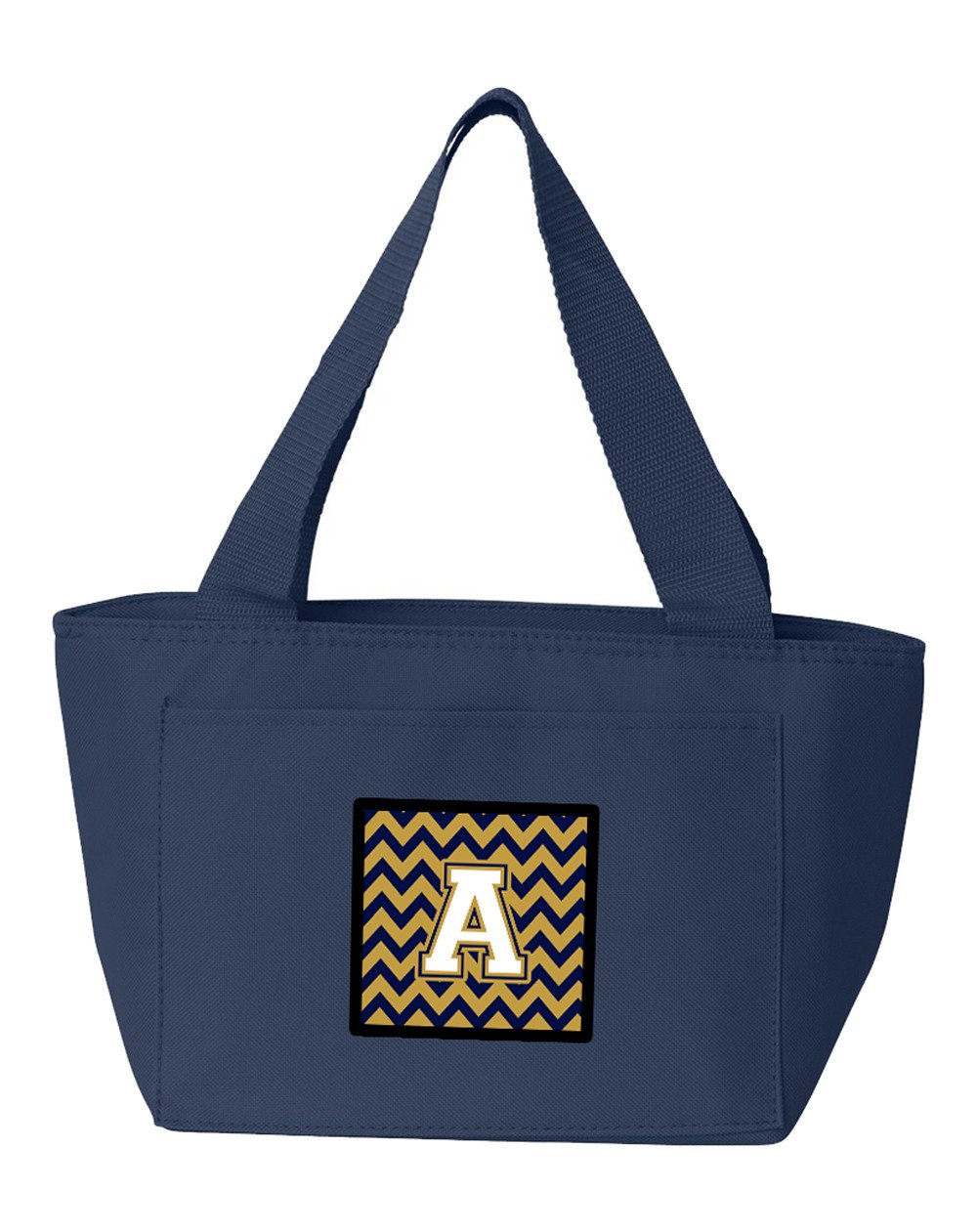 Letter A Chevron Navy Blue and Gold Lunch Bag CJ1057-ANA-8808 by Caroline&#39;s Treasures